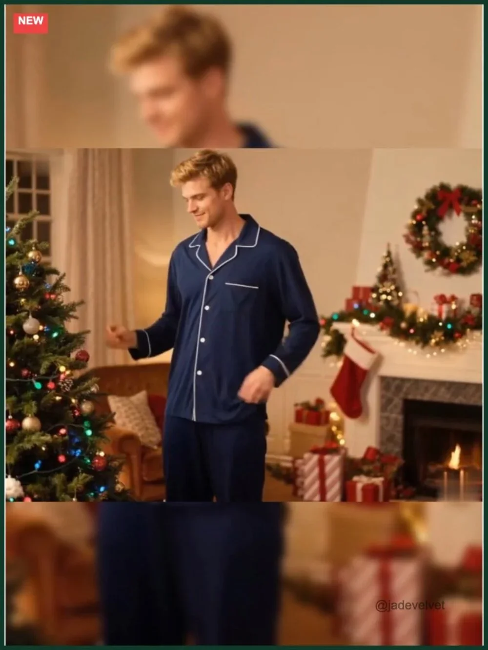 Men Pajama Set Comfy Modal Pjs Long Sleeve Button Down Sleepwear 2 Piece Lounge